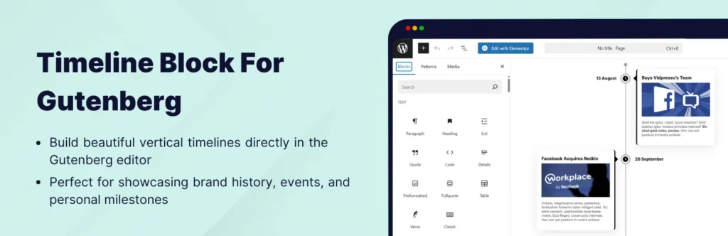 timeline plugin for gutenberg