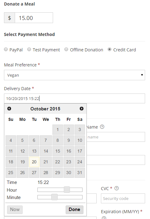 A Donation Form with Custom Fields